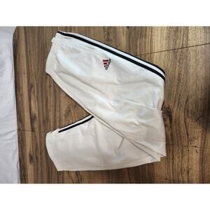 Vintage Adidas Snap Pants Tear Away Pants Size L 3 Stripe White Off white...